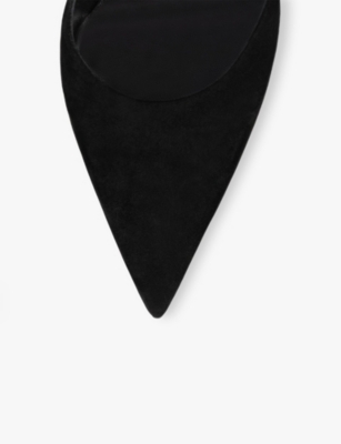 Shop Christian Louboutin Womens Black Condora Riviera 85 Velvet And Leather Heeled Courts Eur 41 / 8 Uk