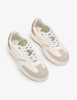 Kg Kurt Geiger Womens  Kick Contrast-panel Faux-leather Low-top Trainers In White/comb