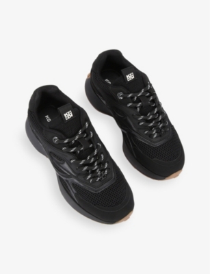 Kg Kurt Geiger Womens Lavish Branded Mesh Low-top Trainers Blac In Black