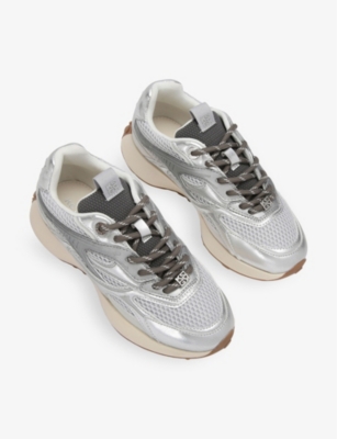 Kg Kurt Geiger Womens Silver Lavish Branded Mesh Low-top Trainers In Silver