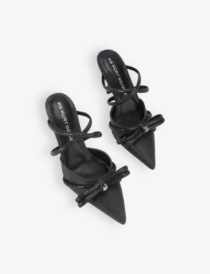 Kg Kurt Geiger Womens Black Avery Bow-embellished Woven Heels In Black
