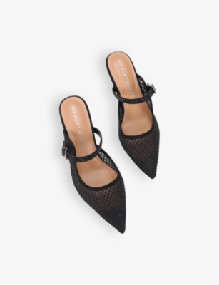 Kg Kurt Geiger Womens Black Alina Gem Mesh Heeled Mules In Black