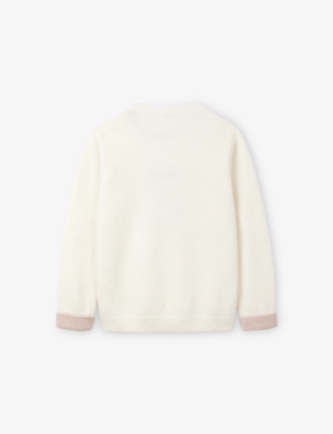 THE LITTLE WHITE COMPANY: Strawberry-Pattern Knitted Cotton-Blend Jumper 18 months- 6 Years