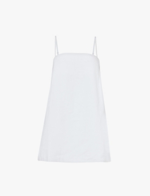 Shop Posse Womens  Maggie Sleeveless Linen Mini Dress In Ivory