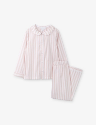 THE LITTLE WHITE COMPANY: Stripe-Print Long-Sleeve Organic-Cotton Pyjamas 1-6 years