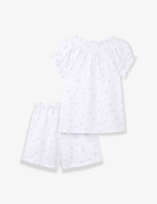 THE LITTLE WHITE COMPANY: Floral-Print Shirred Double Cotton Pyjamas 7-12 Years