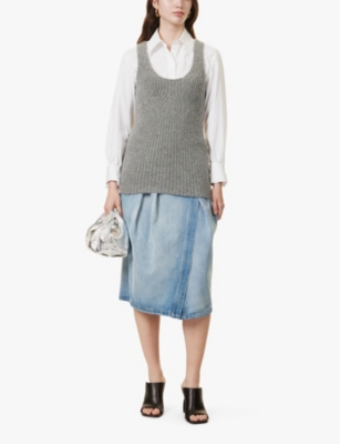 DRIES VAN NOTEN: Teade sleeveless stretch-woven blend top