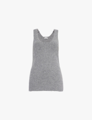DRIES VAN NOTEN: Teade sleeveless stretch-woven blend top