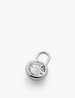 MONICA VINADER: Solitaire sterling-silver and 0.06ct lab-grown diamond earring charm