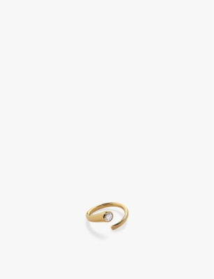 MONICA VINADER: Solitaire Wrap 18ct Yellow Gold-Plated Vermeil Sterling-Silver And 0.06ct Lab-Grown Diamond Ring