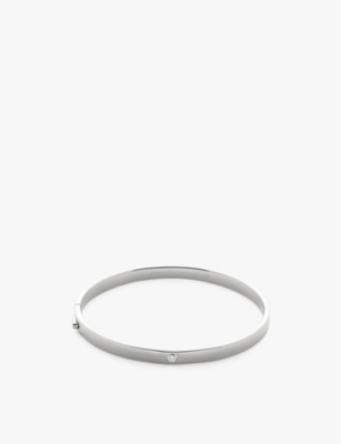 MONICA VINADER: Solitaire sterling-silver and 0.015ct lab-grown diamond bangle