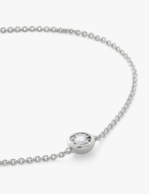 Monica Vinader Womens Sterling Silver Solitaire Sterling-silver And 0.06ct Lab-grown Diamond Bracele In Sterling Silver