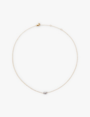 MONICA VINADER: Duo 14ct yellow-plated vermeil sterling-silver and 0.015ct lab-grown diamond necklace