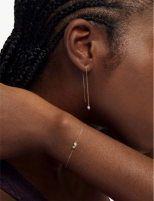 MONICA VINADER: Duo 14ct yellow-plated vermeil sterling-silver and 0.015ct diamond bracelet