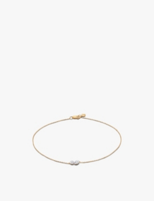 MONICA VINADER: Duo 14ct yellow-plated vermeil sterling-silver and 0.015ct diamond bracelet