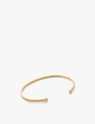 MONICA VINADER: Solitaire 18ct Yellow Gold-Plated Vermeil Sterling-Silver And 0.015ct Lab-Grown Diamond Cuff