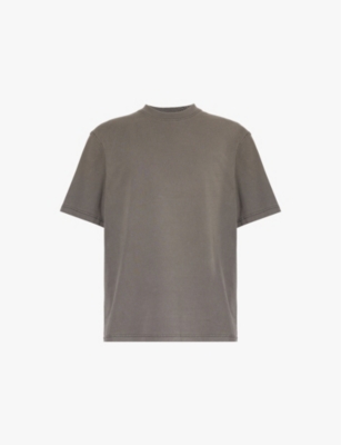 Agolde Asha Crewneck Cotton-jersey T-shirt In Flint (wsh Grey)