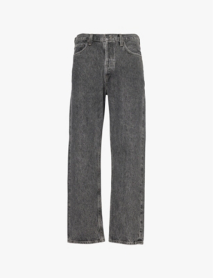 Agolde Mens Fresh (washed Grey) 90's Faded-wash Straight-leg Recycled-denim Jeans In Fresh (washed Grey)