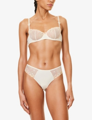 SIMONE PERELE: Délice gem-embroidered mid-rise stretch-mesh thong