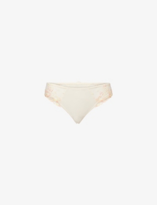 SIMONE PERELE: Délice gem-embroidered mid-rise stretch-mesh thong
