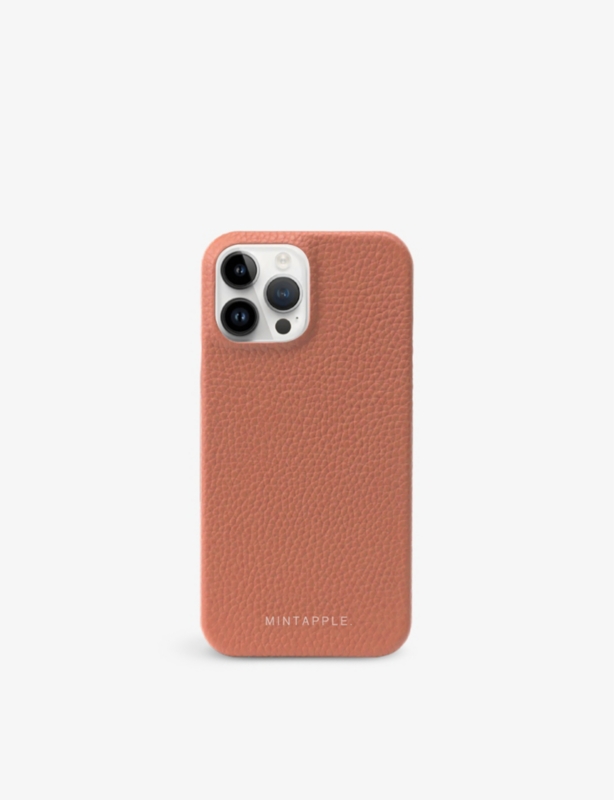 Brand-print leather iPhone 15 Pro Max case