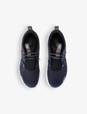 On Running Boys Navy Kids Cloud Sky Logo-print Woven Low-top Trainers 11-15 Years In Navy