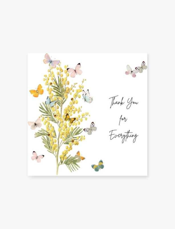 Thank You For Everything greetings card 16cm x 16cm