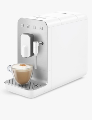 Smeg White Bean To Cup Stainless-steel Coffee Machine In White