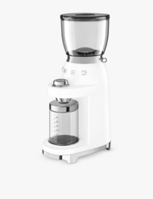 Smeg White Cgf11 Stainless-steel Coffee Grinder In White