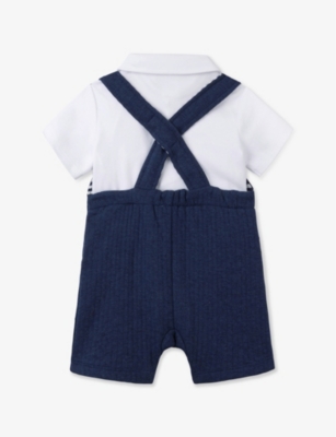 THE LITTLE WHITE COMPANY: Patch-Pocket Quilted Cotton Dungarees 2-24 Months