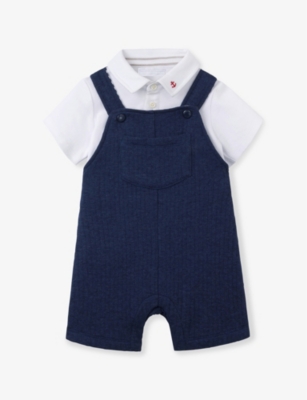 THE LITTLE WHITE COMPANY: Patch-Pocket Quilted Cotton Dungarees 2-24 Months