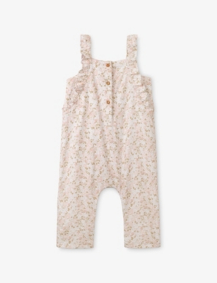 THE LITTLE WHITE COMPANY: Petunia Flora-Print Reversible Cotton Hat 0-24 Months
