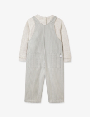 THE LITTLE WHITE COMPANY: Striped Patch-Pocket Cotton Dungarees 0-18 Months