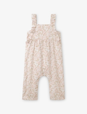 THE LITTLE WHITE COMPANY: Floral-Print Frilled Cotton Romper 0-24 Months