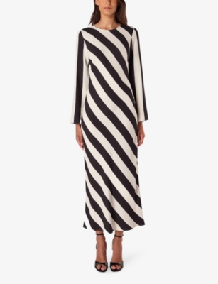 RO&ZO: Clara stripe-print woven maxi dress