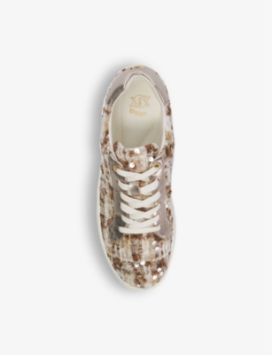 Shop Dune Womens  Episode 2 Woven Low-top Trainers In Beige Fabric