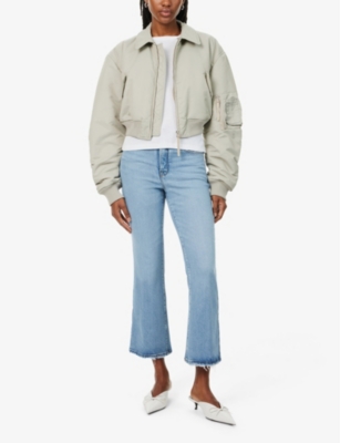 Shop Good American Womens Indigo510 Ga Good Legs Crop Mini Boot-leg Mid-rise Stretch-denim Jeans