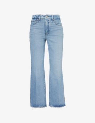 Good American Womens Indigo510 Ga Good Legs Crop Mini Boot-leg Mid-rise Stretch-denim Jeans In Indigo510