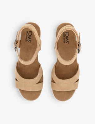 Audrey double-strap suede wedge sandals