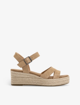 Audrey double-strap suede wedge sandals