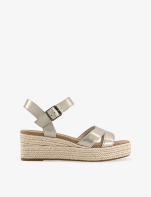 Audrey double-strap suede wedge sandals