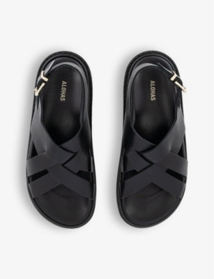 Trunca crossover-strap leather sandals
