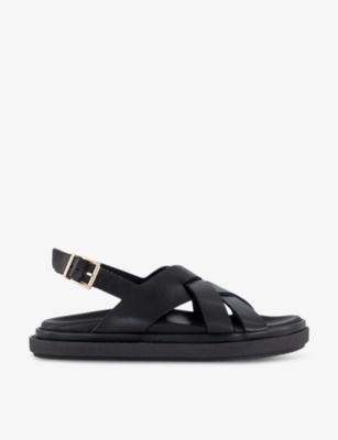 Trunca crossover-strap leather sandals