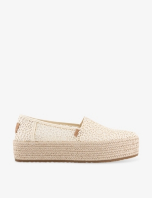 Valencia floral-pattern woven platform espadrilles