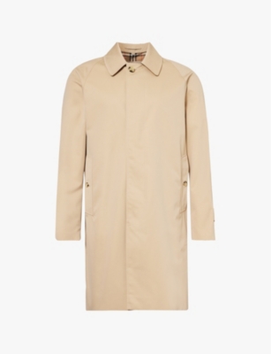 BURBERRY Check lined regular fit cotton trench coat Selfridges