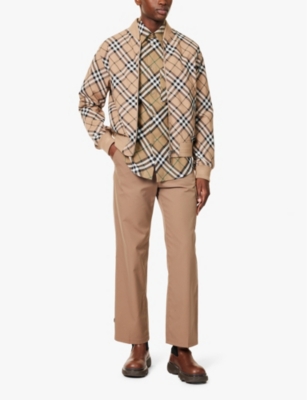 Check-pattern regular-fit cotton shirt