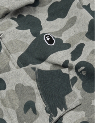 Shop A Bathing Ape Gray Camouflage Two-slip-pockets Cotton-jersey Hoody 10-13 Y