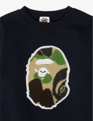 A BATHING APE: Camo Logo-Patch Cotton-Blend Sweatshirt 2-9 Years