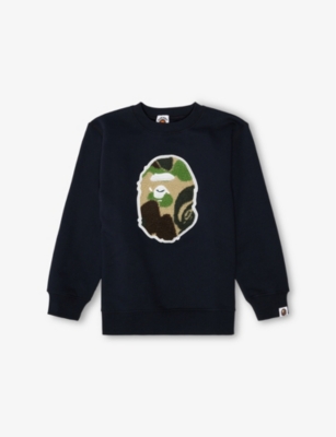 A BATHING APE: Camo Logo-Patch Cotton-Blend Sweatshirt 2-9 Years