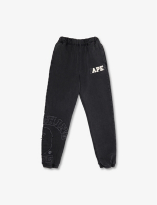 A BATHING APE: Washed College Two-Slip-Pockets cotton-jersey jogging bottoms 10-13 Years